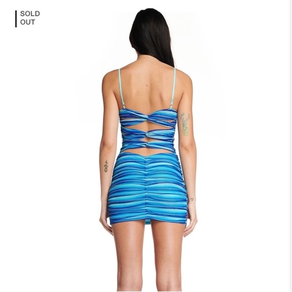 I.AM.GIA Hali Bodycon Dress Striped Blue - Picture 3 of 3